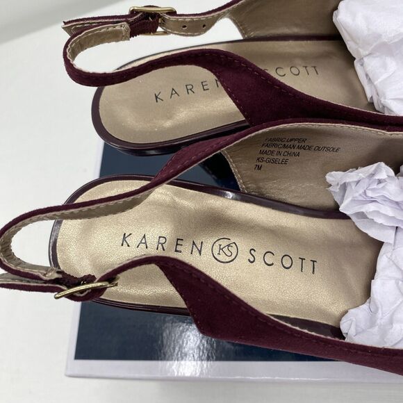 Karen Scott Giselee Slingback Pumps Wine Size 7M - Picture 8 of 9
